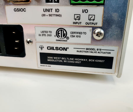 Gilson 819 Injection Valve Actuator w 7010-090 Rheodyne Valve 6P HPLC LC Tested