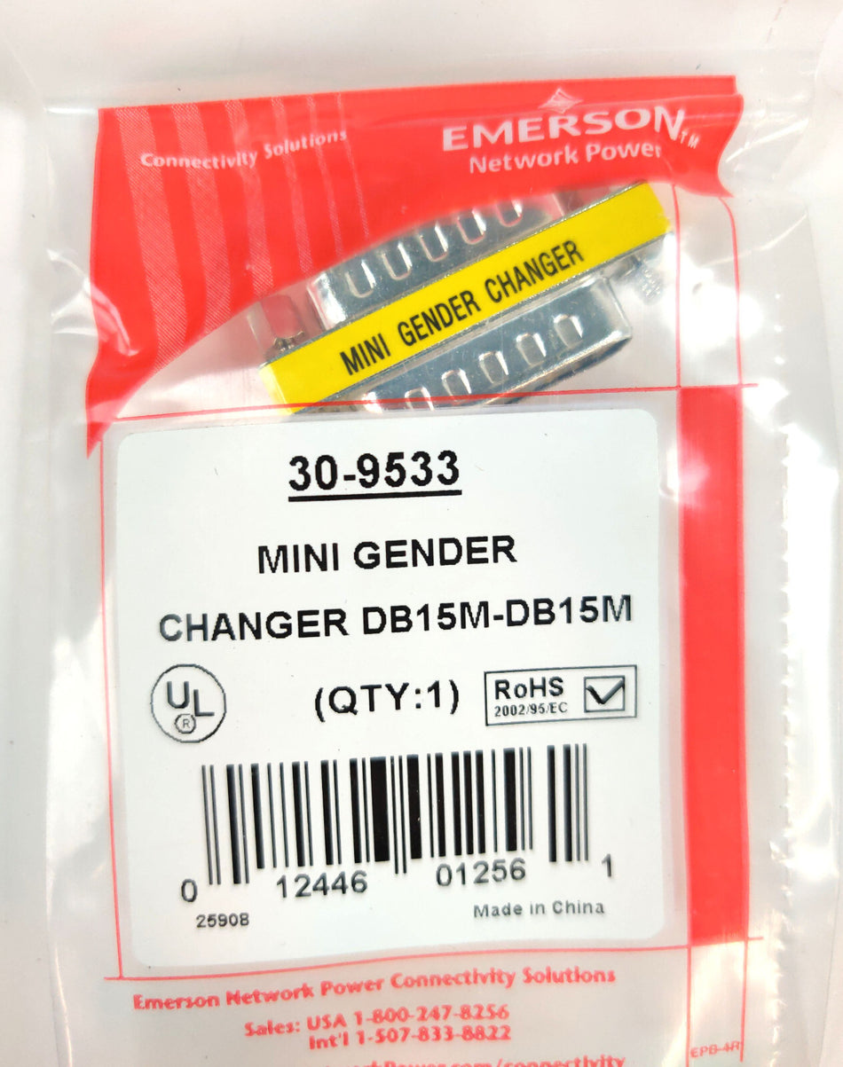 Adapter D-Sub DB 15 Pin Male / Male Mini Gender Changer Emerson 30-9533 QYT: 35