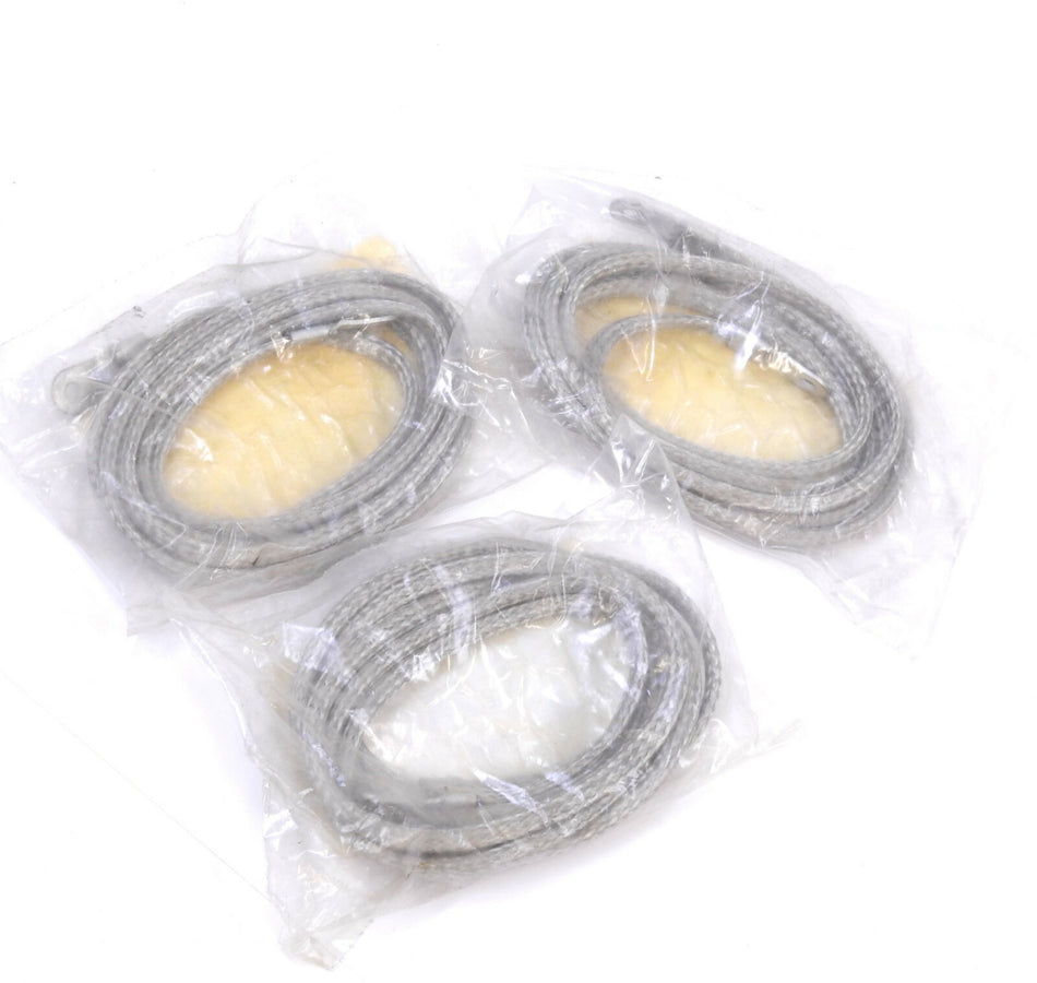 Lot of 3 Non Magnetic Ground 60" (5') Strap Braided, Stud Terminal Size ETC No 6