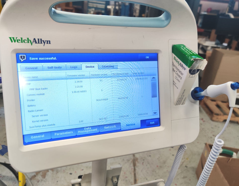 Welch Allyn Connex 6000 Vital Signs Monitor 67NXTX, NIBP, SPO2, Cuff & Basket