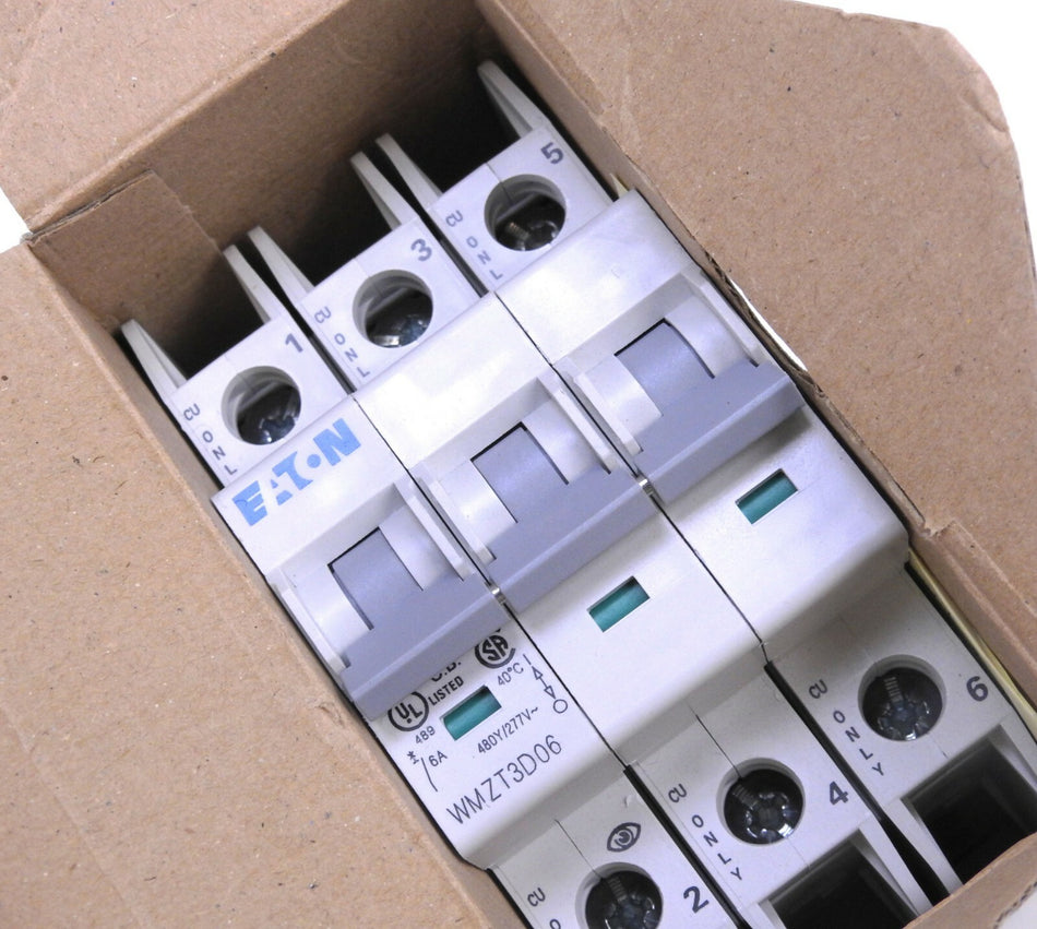 Eaton Eaton WMZT3D06 UL489 WMZT ,DIN Rail miniature circuit breaker,6 A,10 kAIC UL/CSA