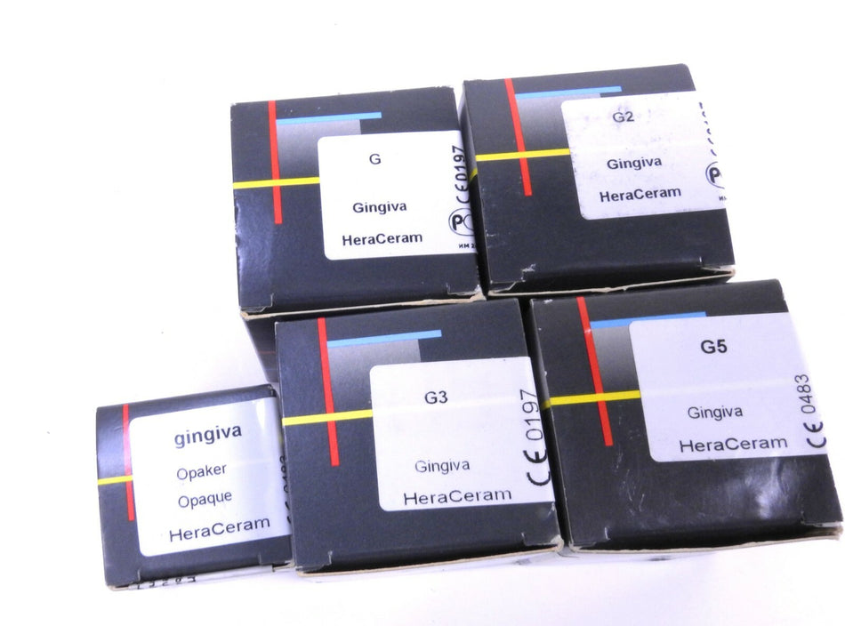 Heraeus Kulzer Heraceram Veneering Ceramics Gingiva set G, G2, G3, G5 Shades. NEW