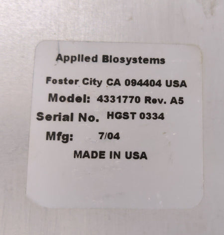 Applied Biosystems 4331770 Array Card Staker Sealer For ViiA 7 PCR System