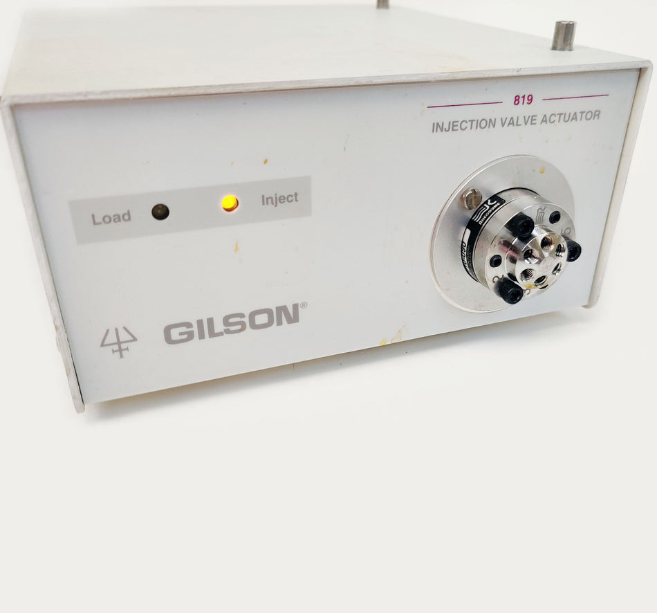 Gilson 819 Injection Valve Actuator w 7010-090 Rheodyne Valve 6P HPLC LC Working