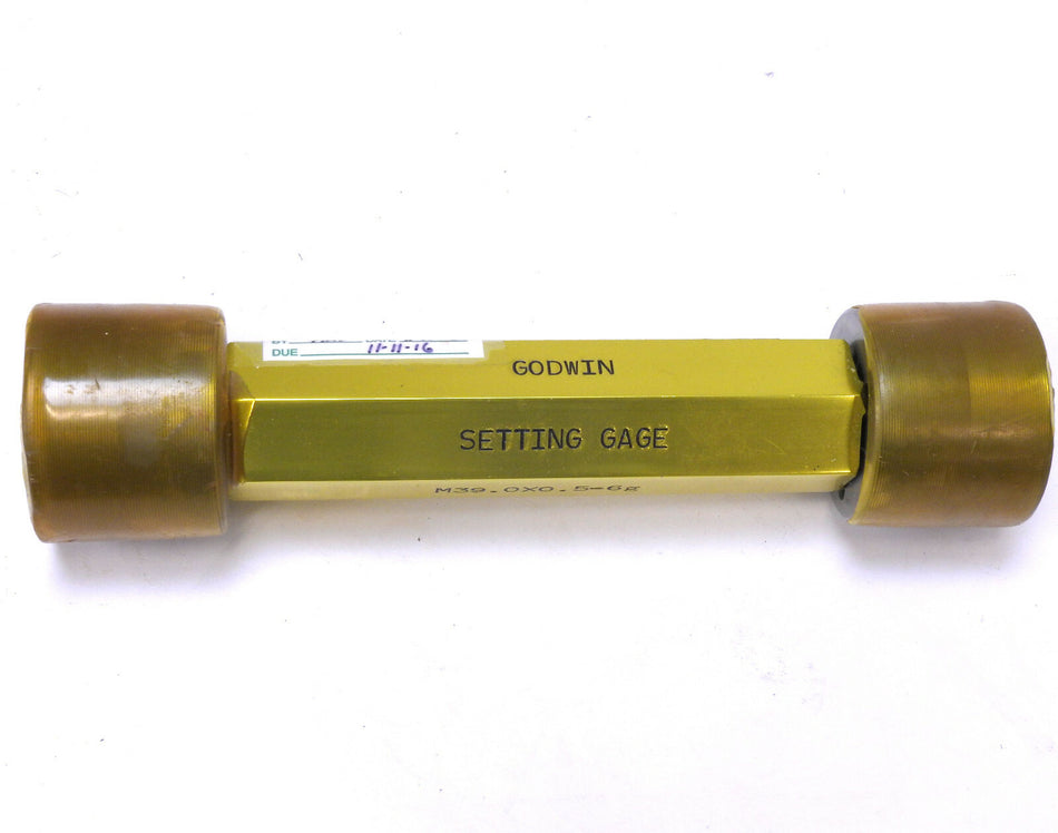 Godwin M39.0X0.5-6g Metric Thread Plug Gage GO P.D 38.655 NoGo P.D 38.557