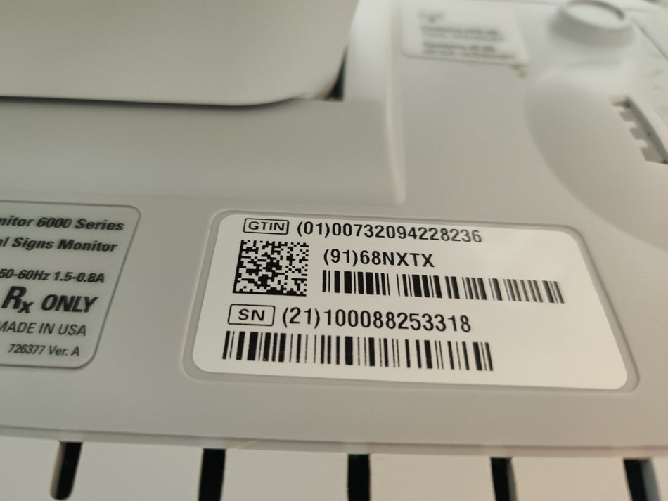 Welch Allyn Connex 6000 Vital Signs Monitor 68NXTX w Temp probe and Mobile Stand