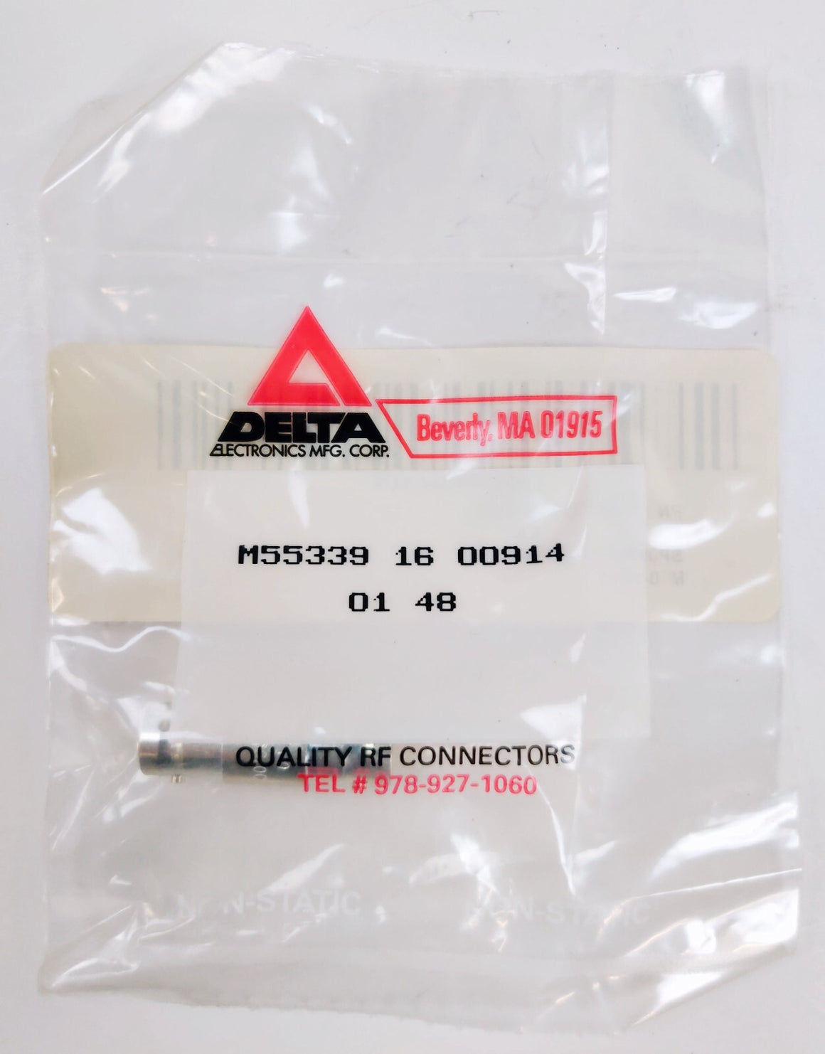 Delta M55339 BNC Double End Female RF Coaxial Connector Jack Straight Lot of 5