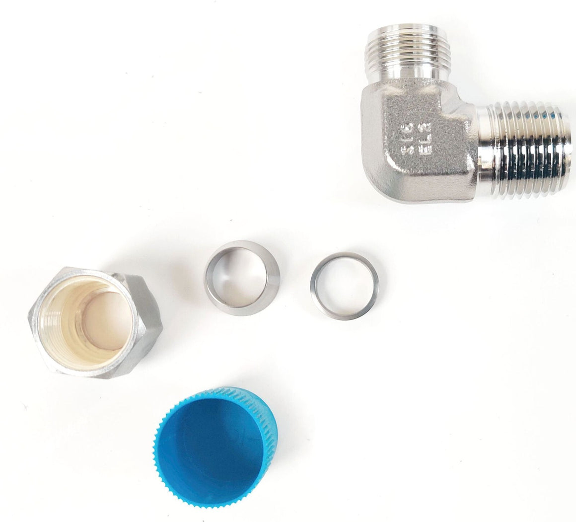 Swagelok Elbow Connector Fitting, 1/2" Tube x 1/2 Male NPT Stainless Steel