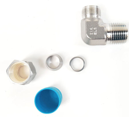 Swagelok Elbow Connector Fitting, 1/2" Tube x 1/2 Male NPT Stainless Steel