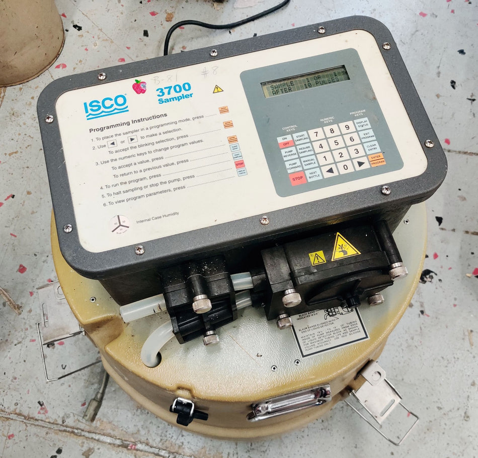 ISCO 3700 Compact Waste Water Sampler 60-3704-001 w Single Bottle 2.5 Gal 10 L