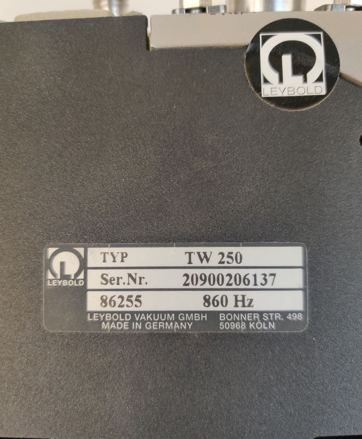 Leybold TW 250 Turbo Molecular Vacuum Pump 100 ISO-K Sciex ELAN DRC Tested