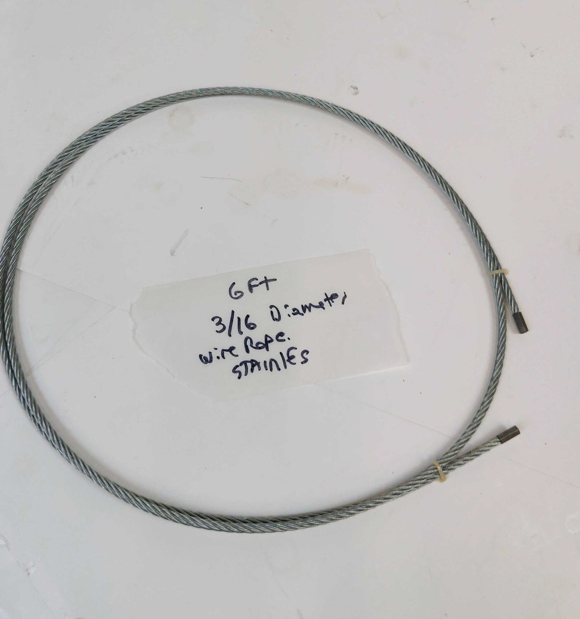 3/16" Stainless Steel Wire Rope Cable 7x19, 6 Ft 7521159, MilSpec