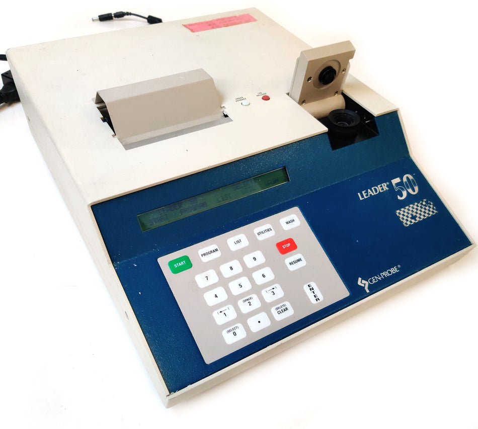 MGM Instruments Inc MGM Instruments Inc Gen-Probe Leader 50 Luminometer 110 VAC 0.375 A. Powered on