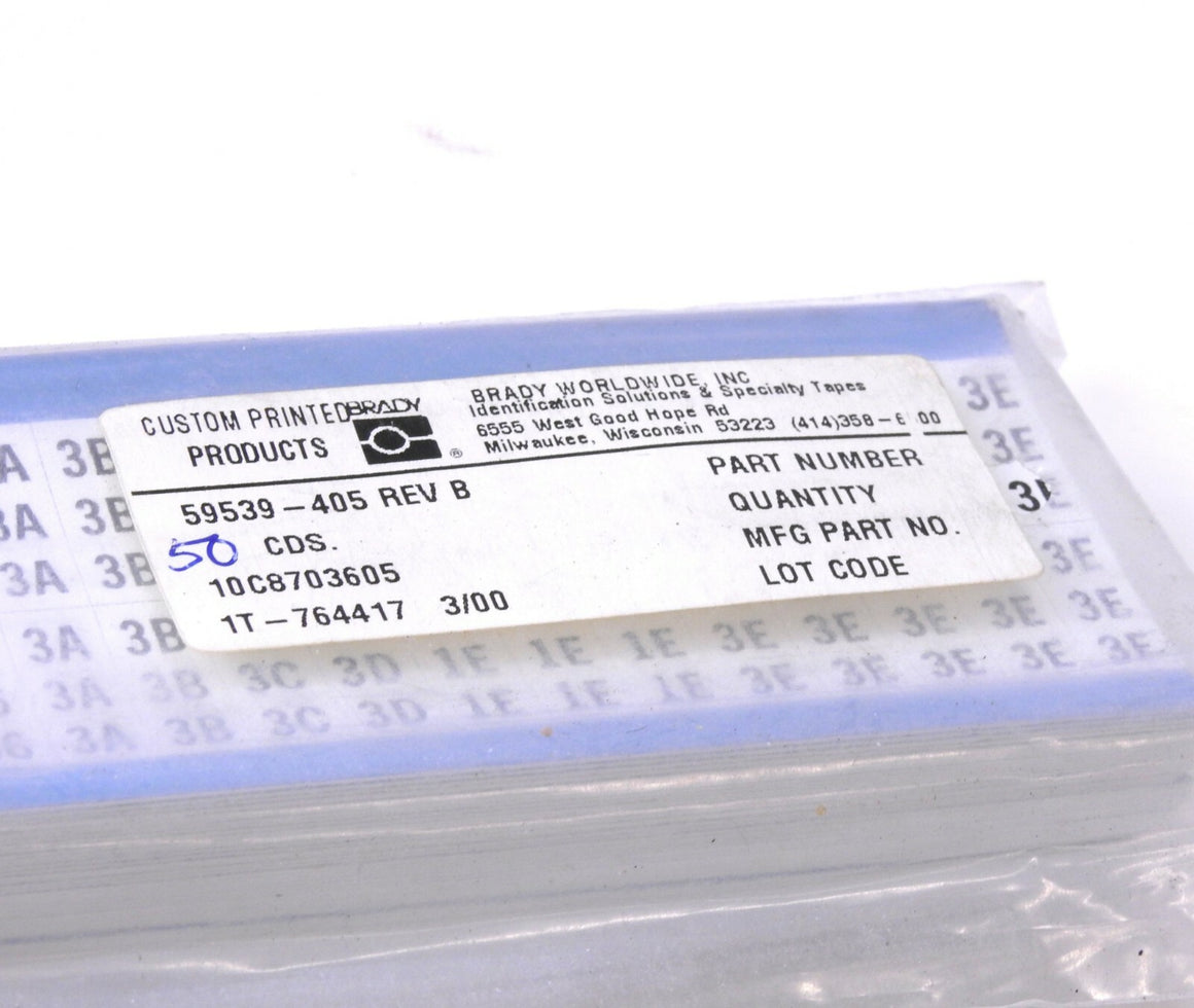 Brady Wire Marker Label 110 Cards WM 11-16 21-26 31-36 3A-3D 1E-3E PN:10C8703605