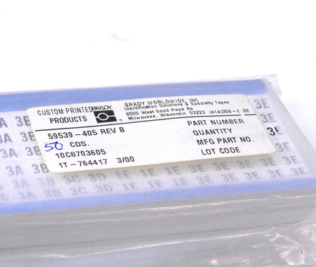 Brady Wire Marker Label 110 Cards WM 11-16 21-26 31-36 3A-3D 1E-3E PN:10C8703605