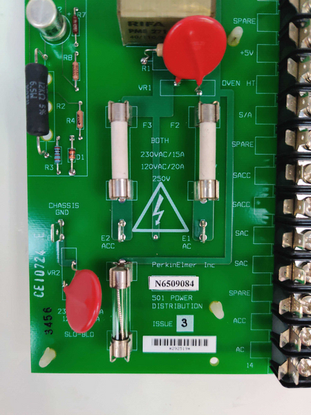 PerkinElmer Clarus 400 GC N6509084 N650-9084 501 Power Distribution Board Iss A
