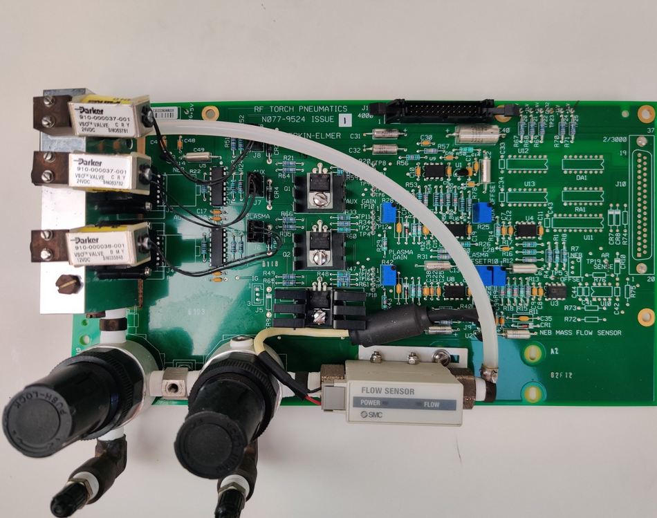 PerkinElmer RF Torch Pneumatics N077-9524 issue I w Flow Sensor SMC PFM510-N01-1