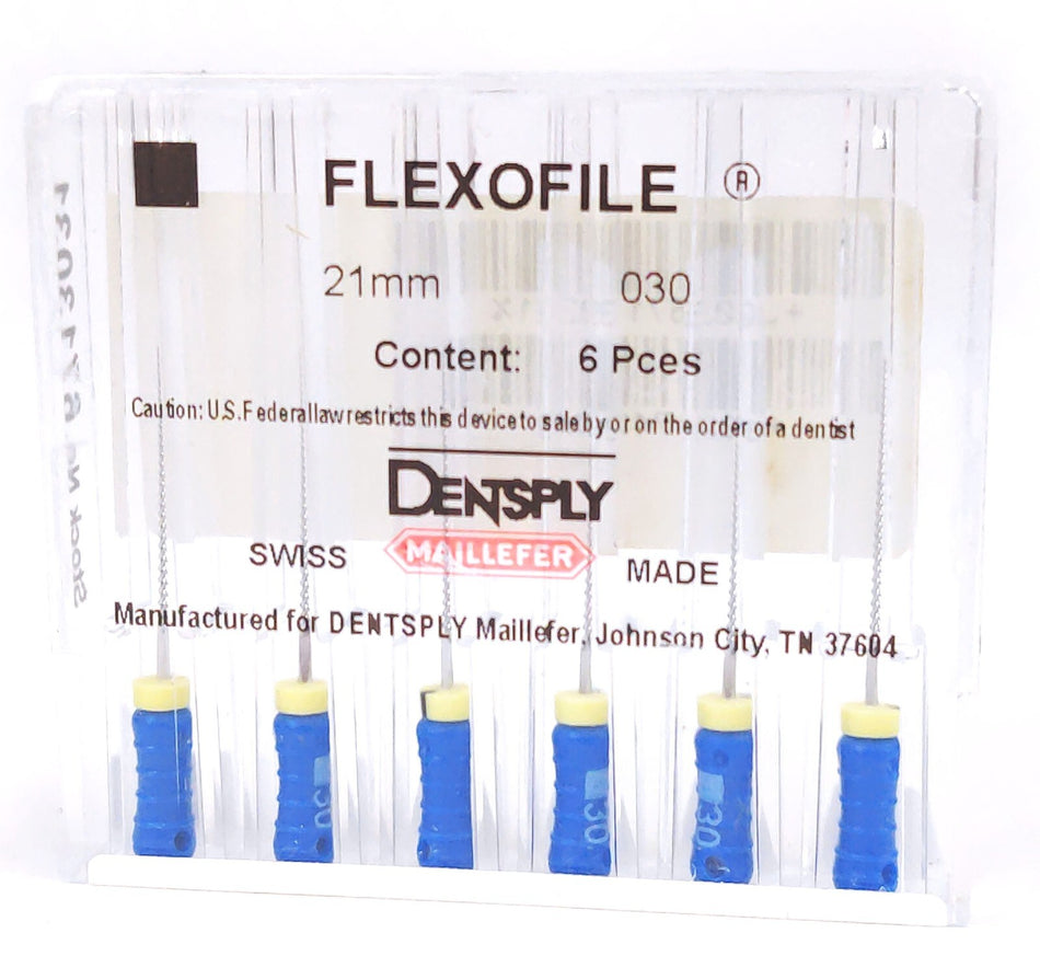 Dentsply Maillefer Flexofile Endodontic Stainless Steel 21mm 030 6/Pk Lot of 144