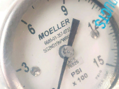 Moeller 2 1/2" Dial Pressure Gage 1500 Psi MIL-G-18997 Scuba Diving