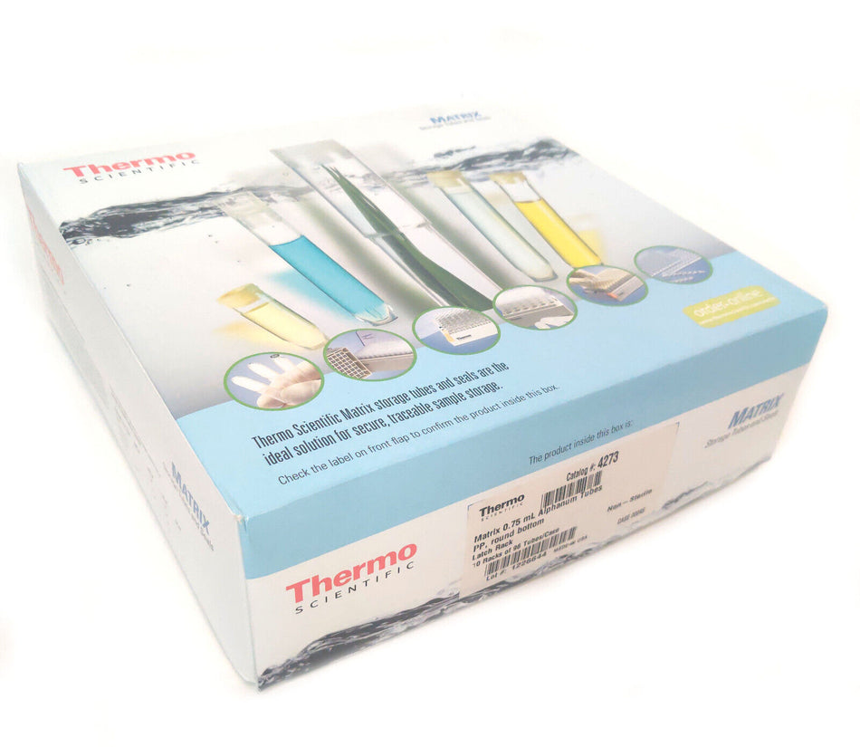 Thermo 4273 Matrix 0.75mL Alphanumeric Barcoded Open-Top Storage Tubes 9 Racks