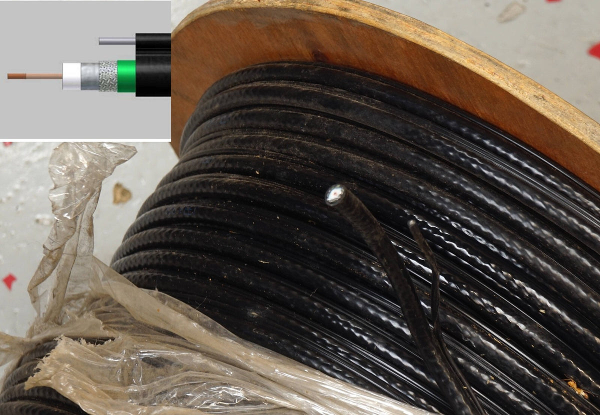 1000ft Amphenol Times Fiber T6TQP77-LTV BLACK-051M TriShield Communication Cable - 