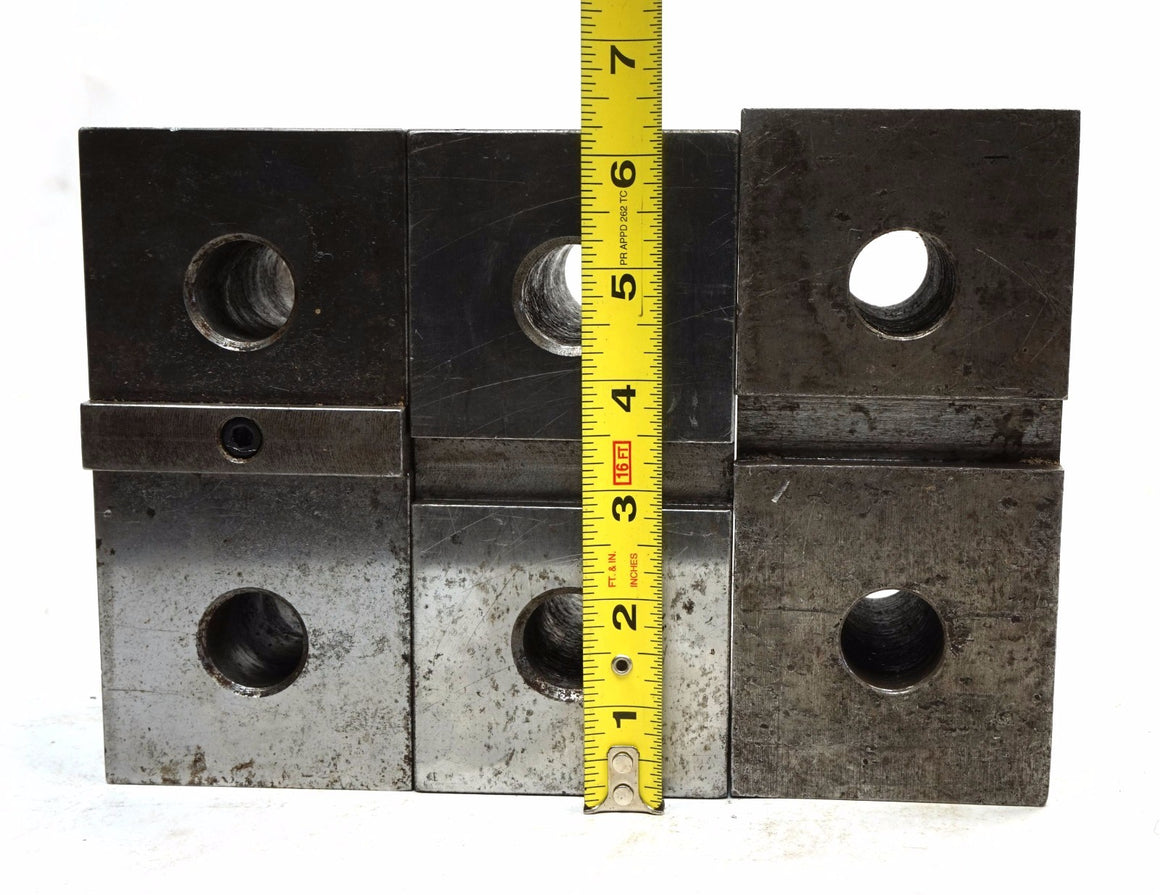 Set of 3 Lathe Chuck Tongue & Groove Soft Jaws Block 3" x 4" x 6 1/4" - 6 3/8"