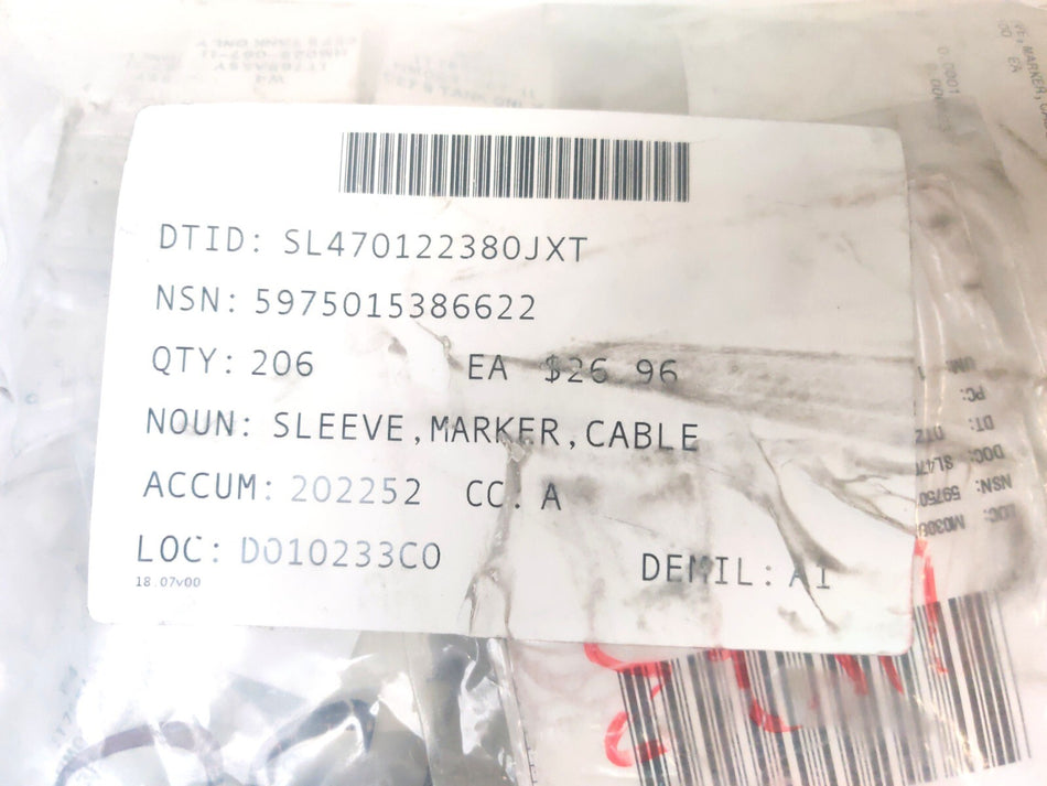 Milspec Milspec Shrink Heat Cable Marker Sleeve qyt approx 200, 1" Diameter.5" Long