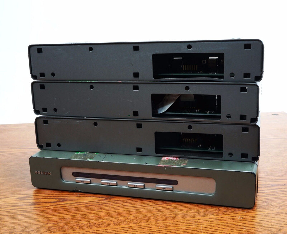 Lot of 4 Belkin OmniView Secure 4-Port KVM Switch F1DN104U For parts