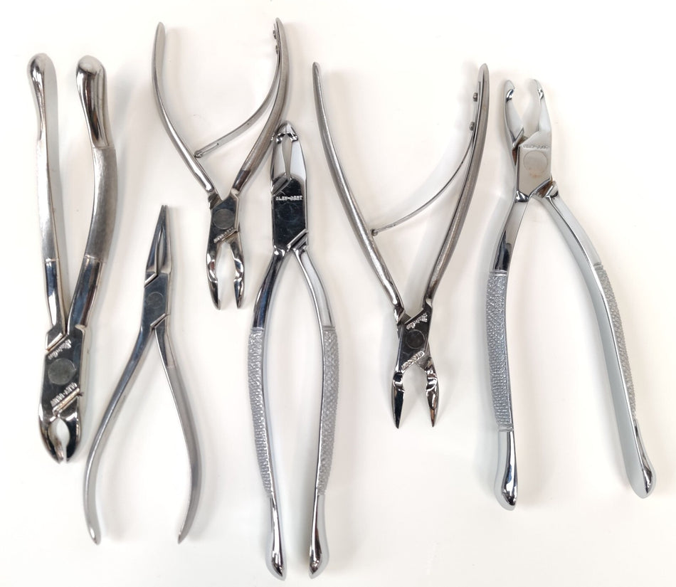 Lot of 6 Clev-Dent Extracting Dental Forceps Stainless Steel w 1E 150 A
