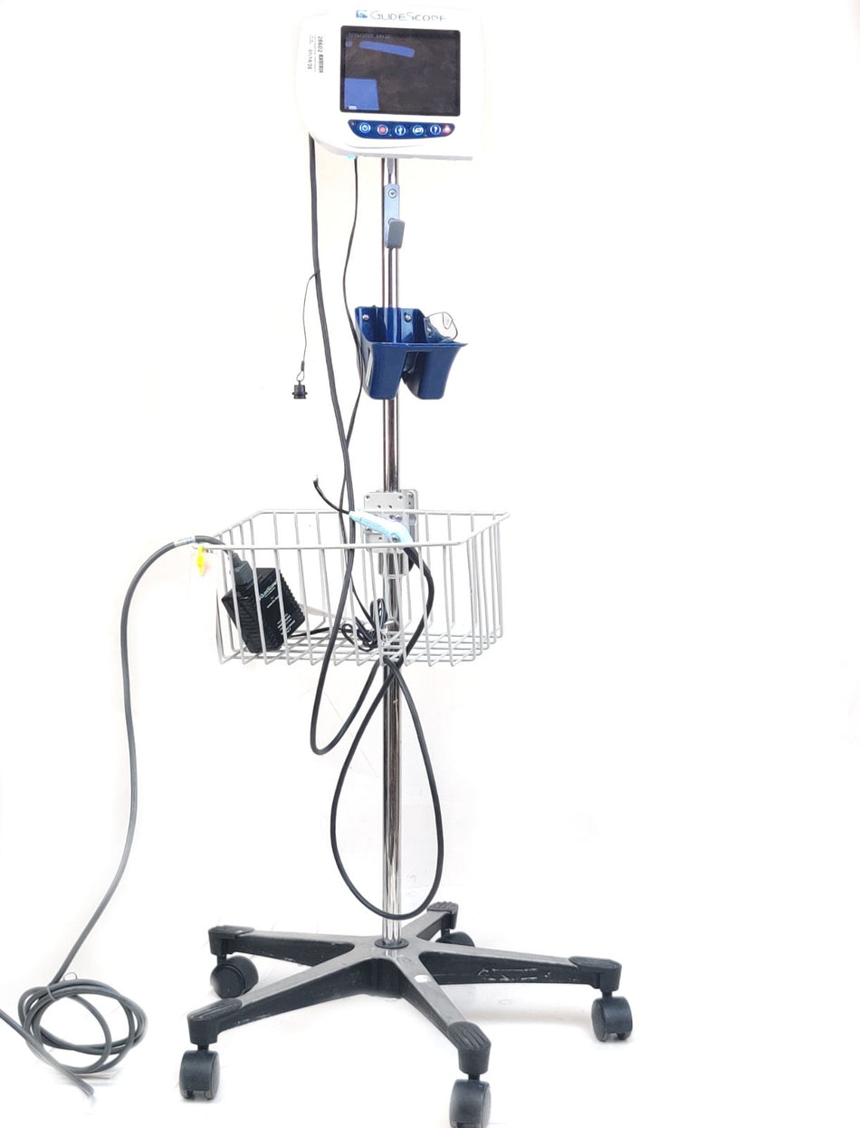 Verathon Glidescope 0570-0304 Cobalt AVL Monitor, 0570-0306 Video Baton, Stand