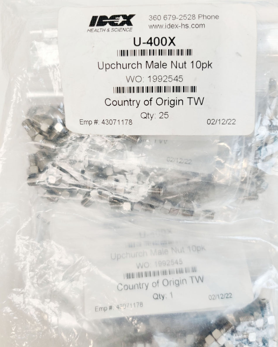 IDEX HPLC Nut 1/16" OD 316 SS 10-32 Coned Fitting Agilent Shimadzu UHPLC 250pcs