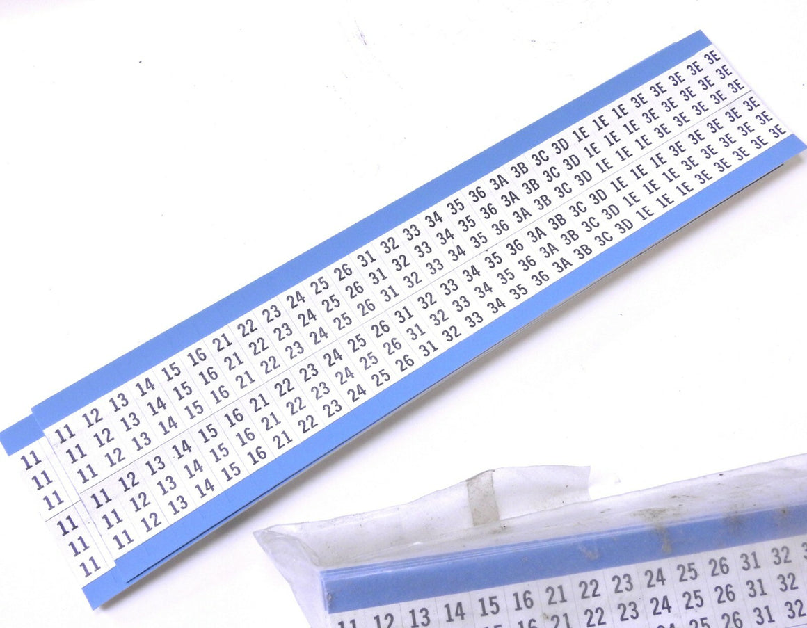 Brady Wire Marker Label 110 Cards WM 11-16 21-26 31-36 3A-3D 1E-3E PN:10C8703605