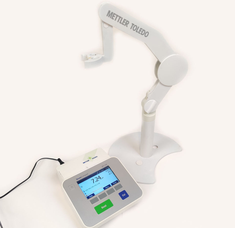 Mettler Toledo S220 SevenCompact pH/Ion Benchtop Meter w Electrode Arm