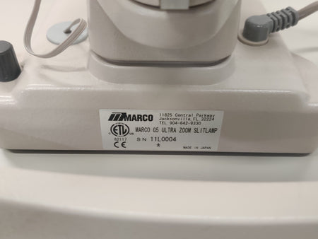 Marco G5 Ultra Zoom Slit Lamp with Haag Streit AT 900 Tonometer, Rheostat