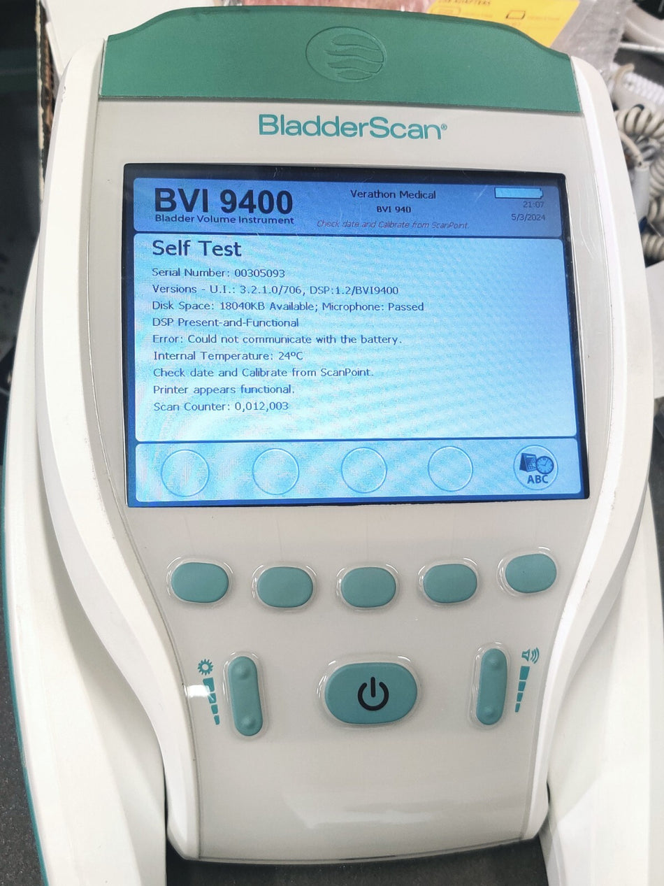 Verathon BVI 9400 Bladder Scanner PN 0570-0190 with Power Supply. Tested