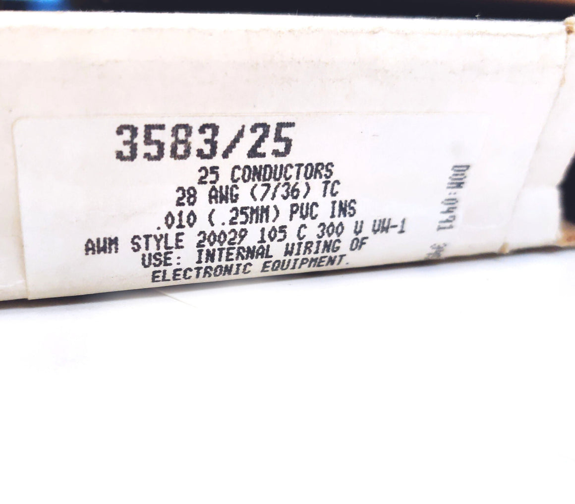 Alpha Wire 3583/25 Color Coded 25 Conductor PVC Flat Cable 28 AWG .25mm 100 ft