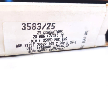 Alpha Wire 3583/25 Color Coded 25 Conductor PVC Flat Cable 28 AWG .25mm 100 ft