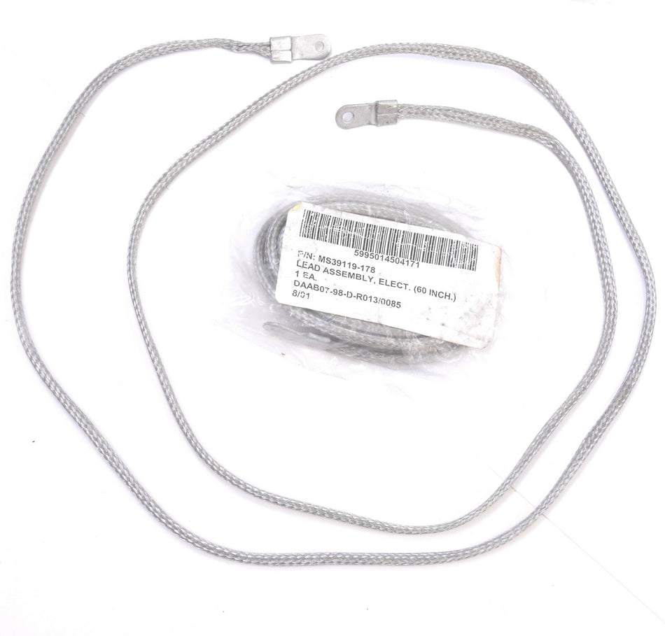 Lot of 3 Non Magnetic Ground 60" (5') Strap Braided, Stud Terminal Size ETC No 6