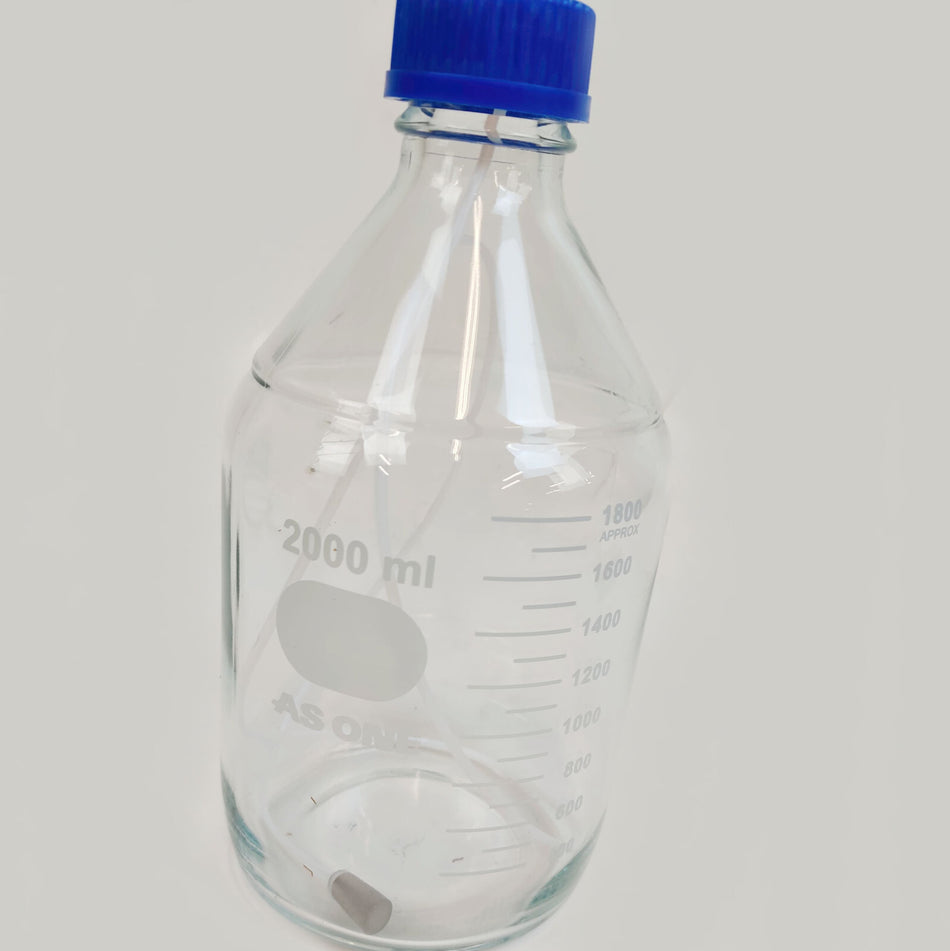 NEWG Glass 2000mL Graduated Lab Media Storage Bottle GL-45 Cap Lot of 13