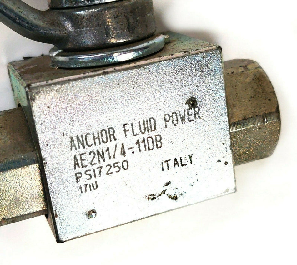Anchor Fluid Power AE2N11/4-11DB 2-Way Block Body Threaded Ball Valve 7250 psi