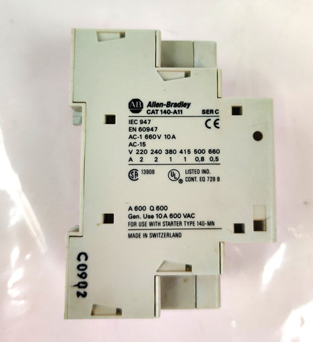 Lot of 6 Allen Bradley 140-MN-0160 ser D Manual Motor Starter 1.6A w 140-A11 Aux