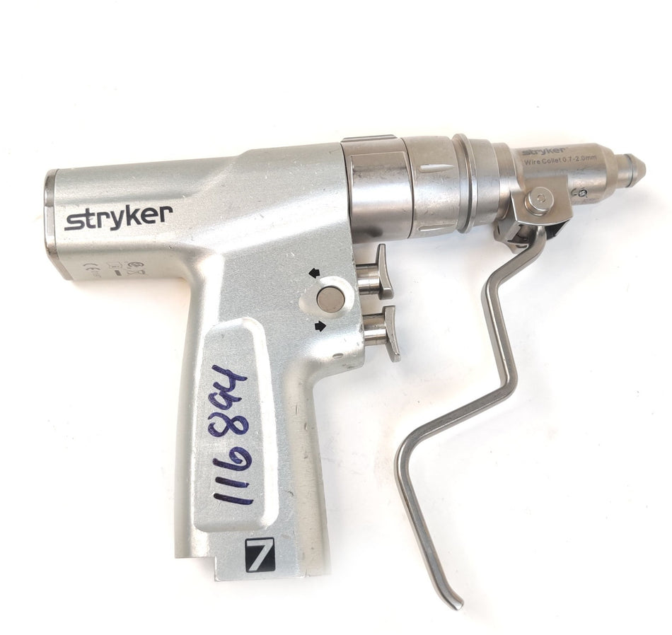 Stryker System 7 Dual Trigger Rotary Handpiece 7205 w 7203 Wire Collet 0.7-2.0mm