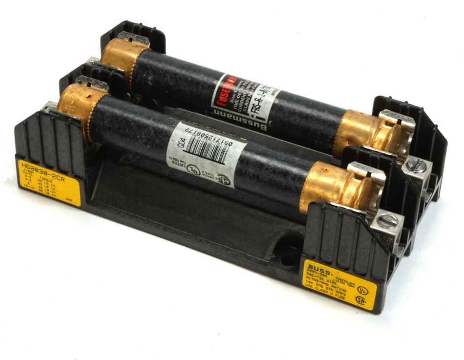 Cooper Bussmann FuseHolder Buss H60030-2CR with 2 PC Bussmann FRS-R-2-8/10 Fusetron 2.8A 600 VAC