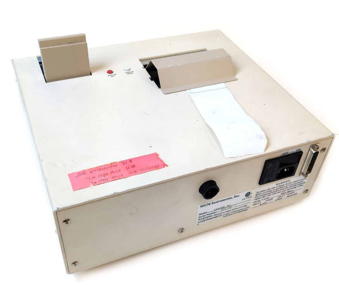 MGM Instruments Inc Gen-Probe Leader 50 Luminometer 110 VAC 0.375 A. Powered on