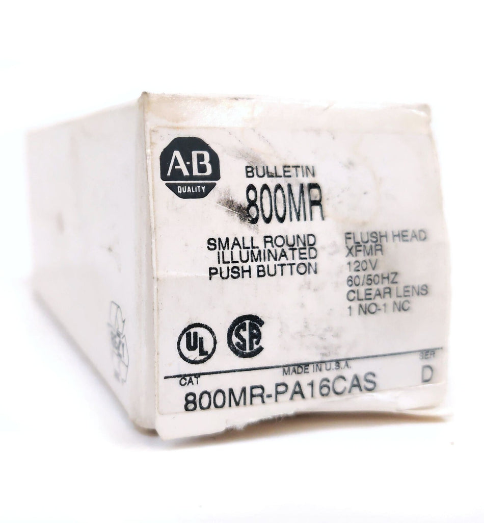 Allen-Bradley Allen-Bradley 800MR-PA16 CAS Ser D Illuminated Push Button 22MM 120VAC 1NO-1NC