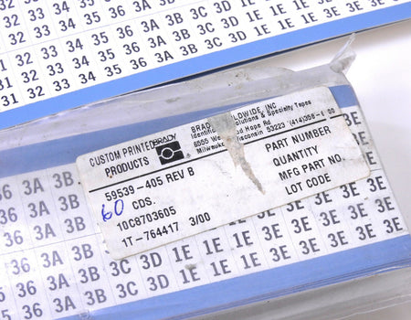 Brady Wire Marker Label 110 Cards WM 11-16 21-26 31-36 3A-3D 1E-3E PN:10C8703605
