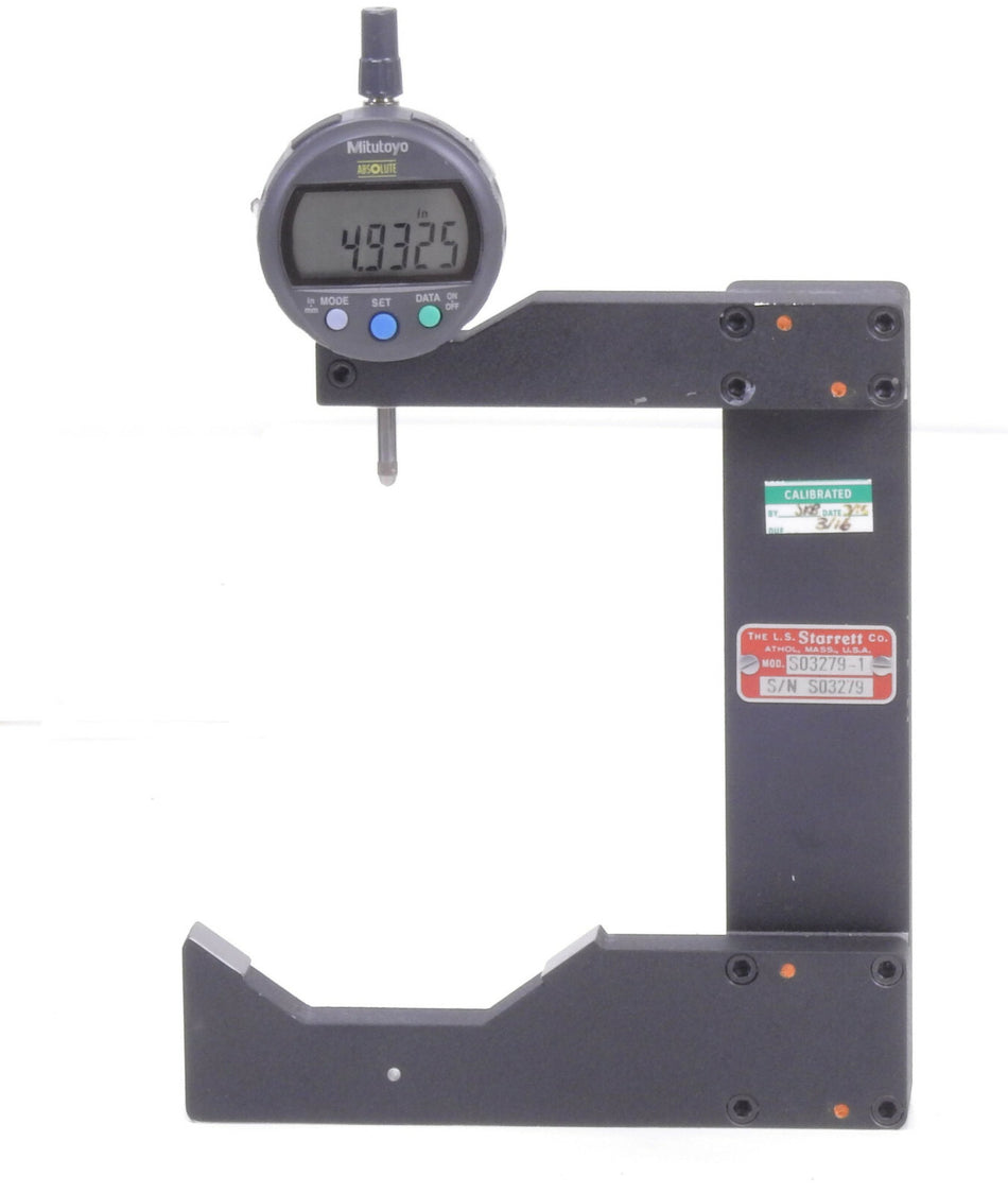 Starrett , Mitutoyo Starrett Dial Indicator Snap Gauge .97"-5.4" Range w Mitutoyo 543 Indicator. USA
