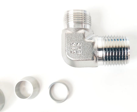 Swagelok Elbow Connector Fitting, 1/2" Tube x 1/2 Male NPT Stainless Steel
