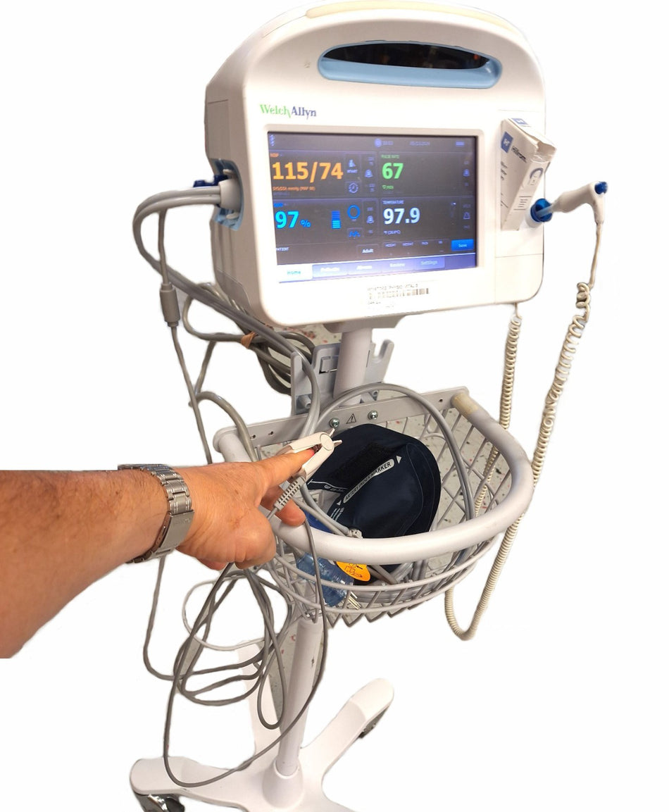 Welch Allyn Connex 6000 Vital Signs Monitor 65NTXX Nellcor NIBP SPO2 Cuff Basket