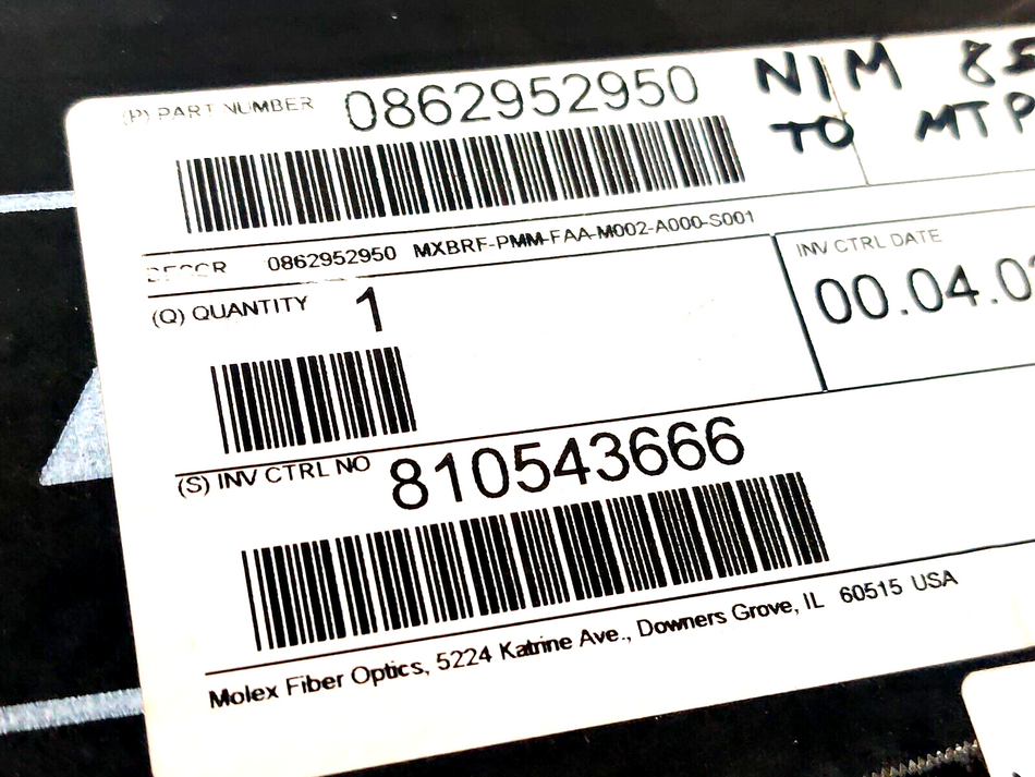Molex Molex 2 Meter 862952950 Fiber Optic Singlemode Fanout Cable MXBRF-PMM-FAA-M002